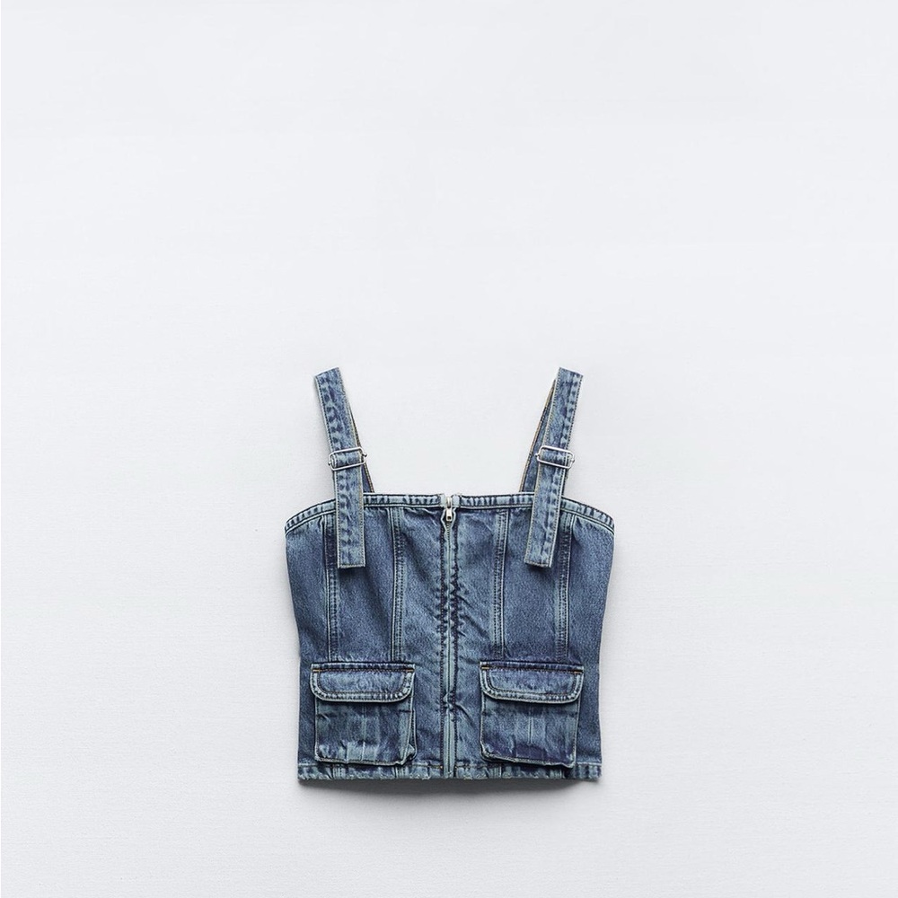 NEW Zara Denim Blue Tank Top